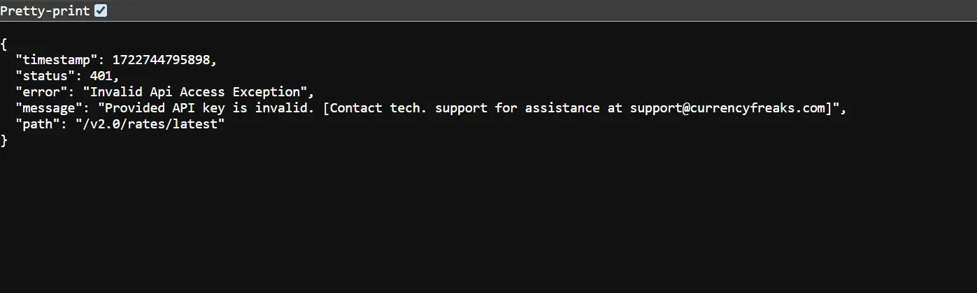 Free service API problem